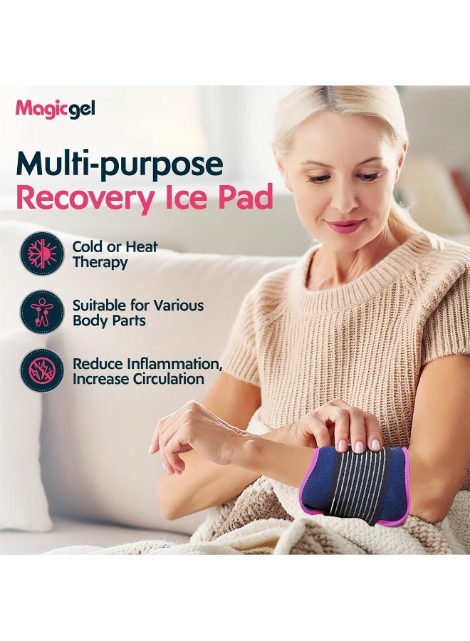 Magic Gel 2 x Ice Packs for Sports Injuries with Adjustable Wrap-Around Strap | Flexible Ice Pack Set for Muscle Pain, Sciatica Relief and More | Reusable Cold Compress Kit with Hot and Cold Packs - Image 2